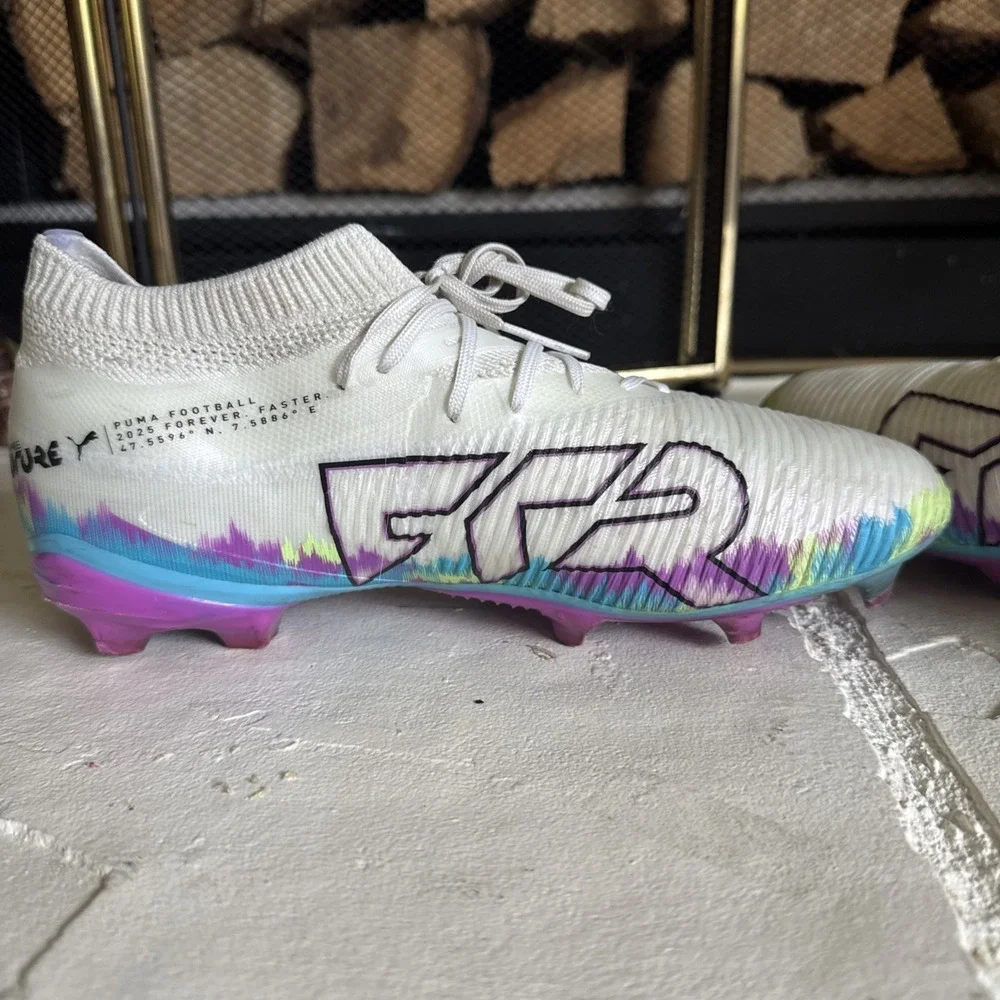 Puma Future 7 Match FG/AG Womens Soccer Cleats White Multi 108770-01 Size 8